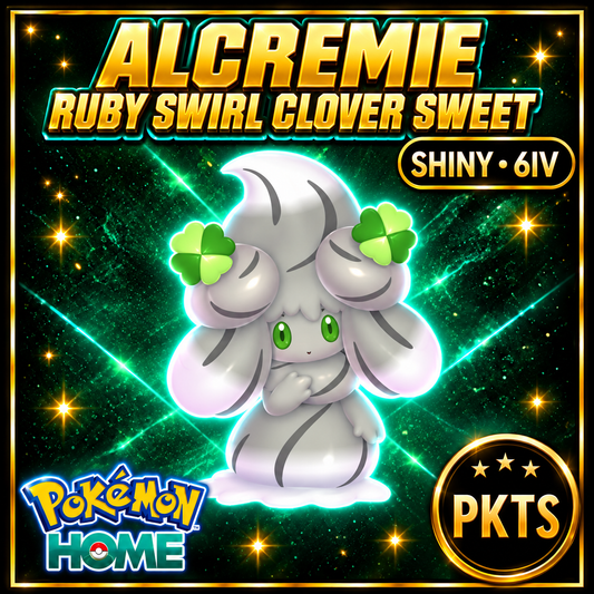 Shiny Alcremie Clover Sweet Pokémon Sword Shield 6IV PKTS