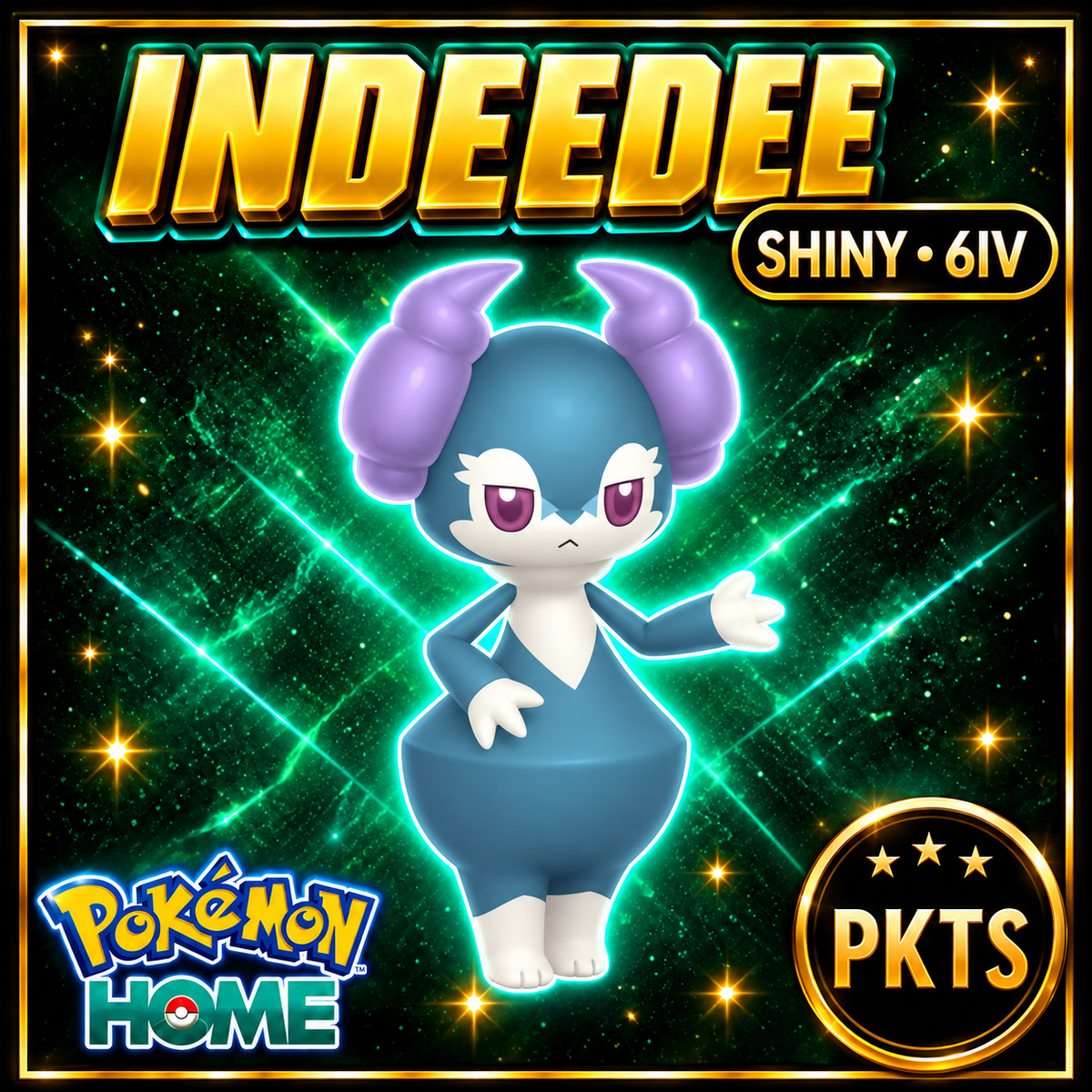 Shiny Indeedee Pokémon HOME 6IV Competitive Battle Ready - Image 1