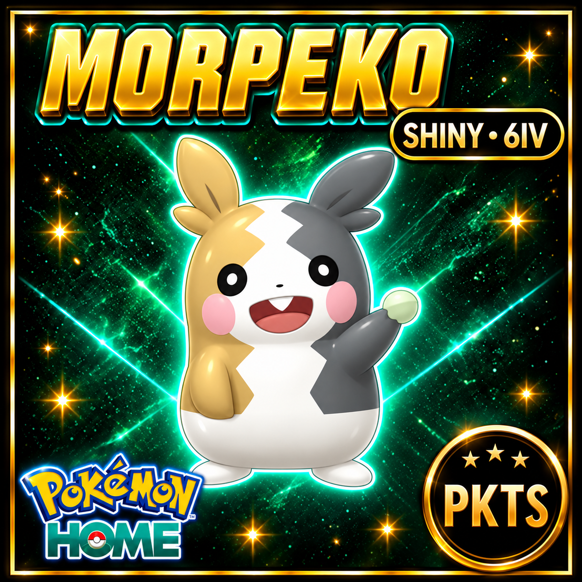 Shiny Morpeko Pokémon HOME 6IV Competitive Battle Ready - Image 1