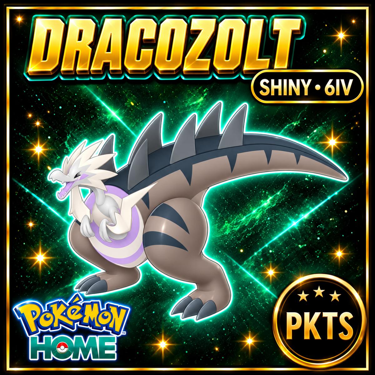 Shiny Dracozolt Pokémon HOME 6IV Competitive Battle Ready - Image 1