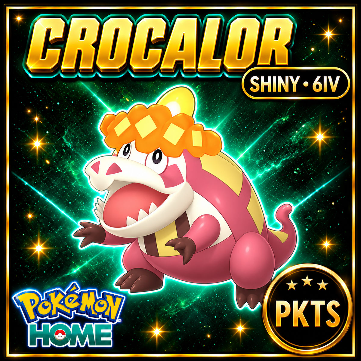 Shiny Crocalor Pokémon HOME 6IV Competitive Battle Ready - Image 1