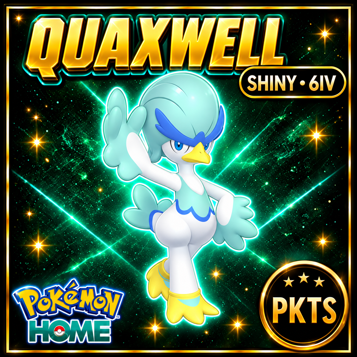 Shiny Quaxwell Pokémon HOME 6IV Competitive Battle Ready - Image 1