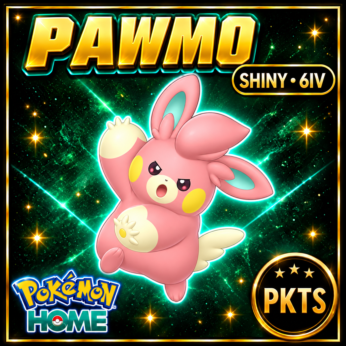Shiny Pawmo Pokémon HOME 6IV Competitive Battle Ready - Image 1
