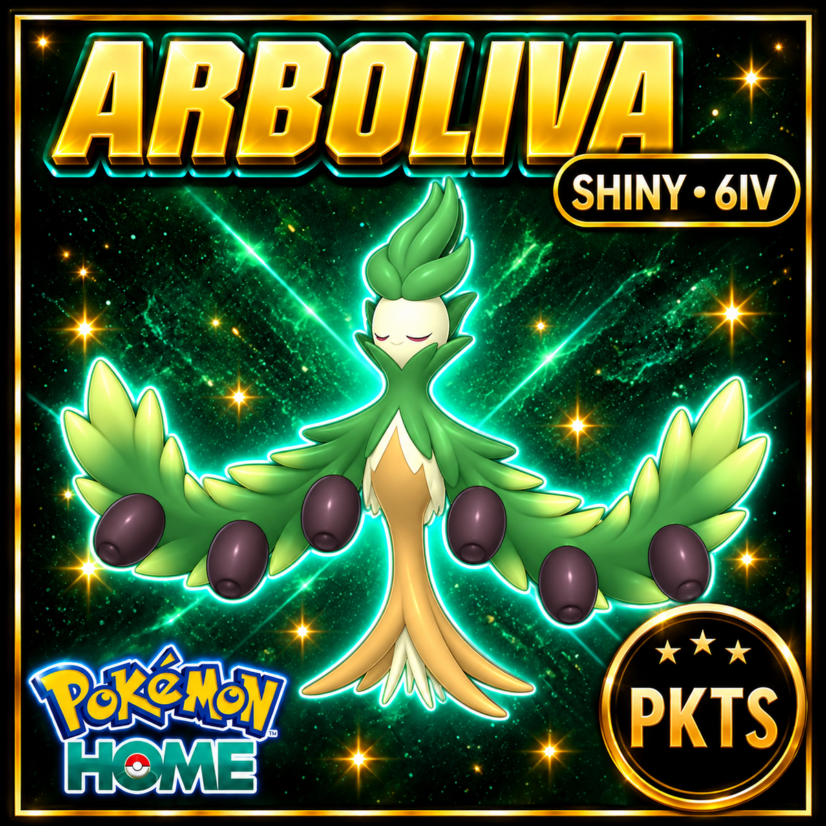Shiny Arboliva Pokémon HOME 6IV Competitive Battle Ready - Image 1