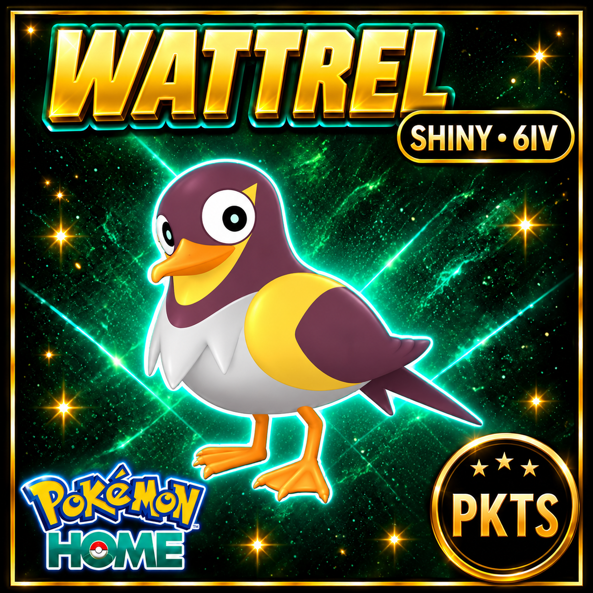 Shiny Wattrel Pokémon HOME 6IV Competitive Battle Ready - Image 1