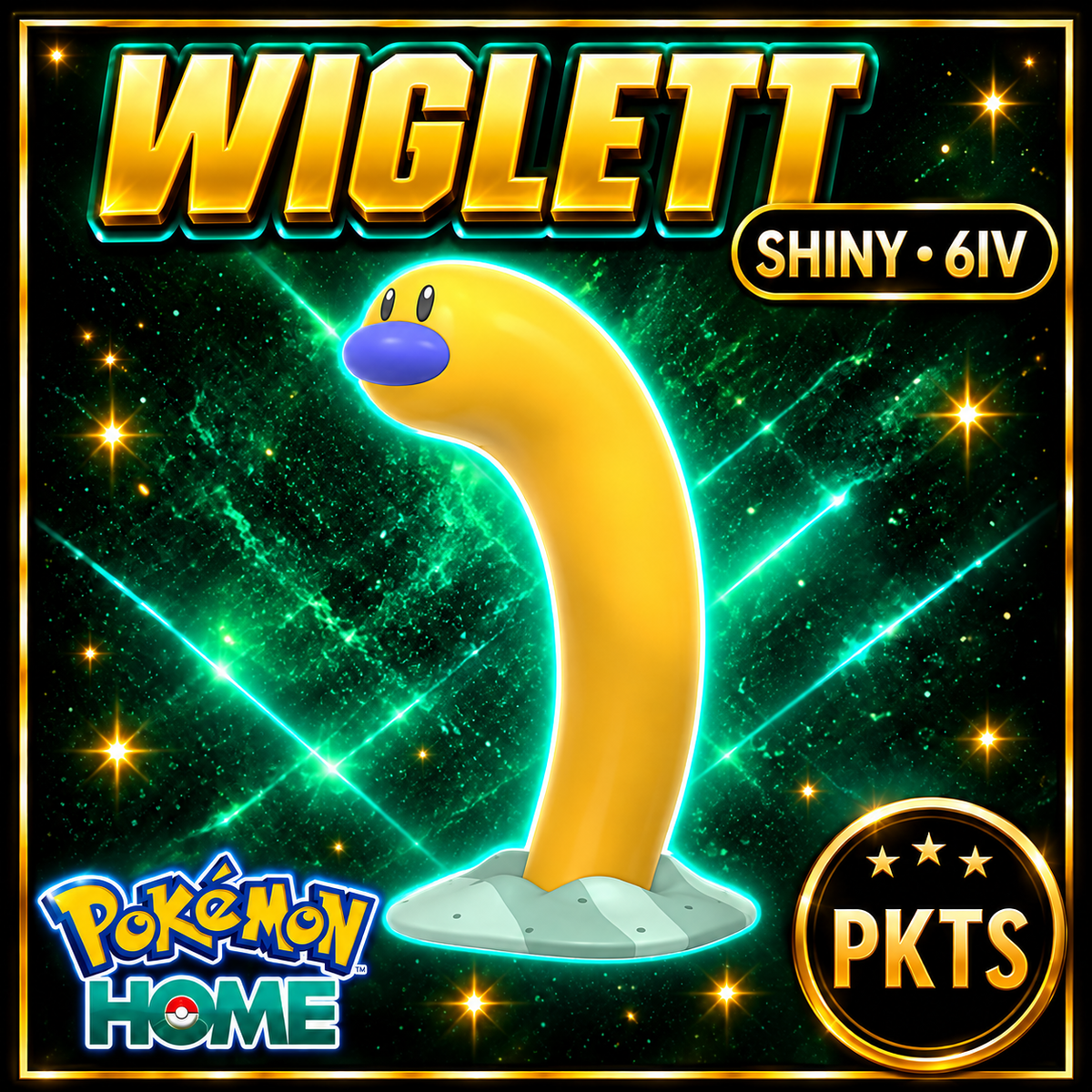 Shiny Wiglett Pokémon HOME 6IV Competitive Battle Ready - Image 1