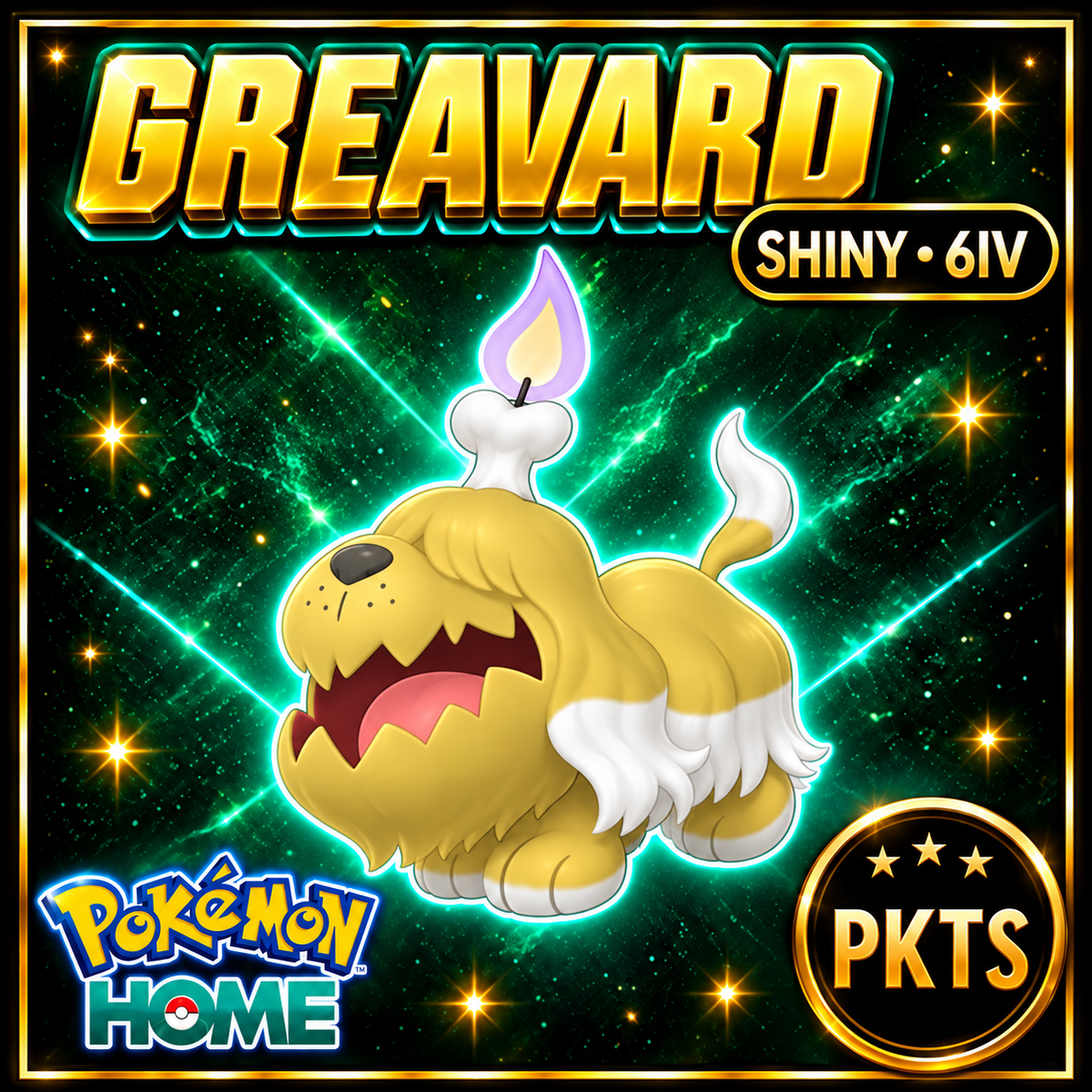 Shiny Greavard Pokémon HOME 6IV Competitive Battle Ready - Image 1