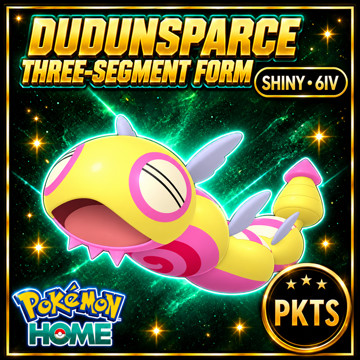 Shiny Dudunsparce Three-Segment Form Pokémon HOME 6IV Competitive Battle Ready - Image 1