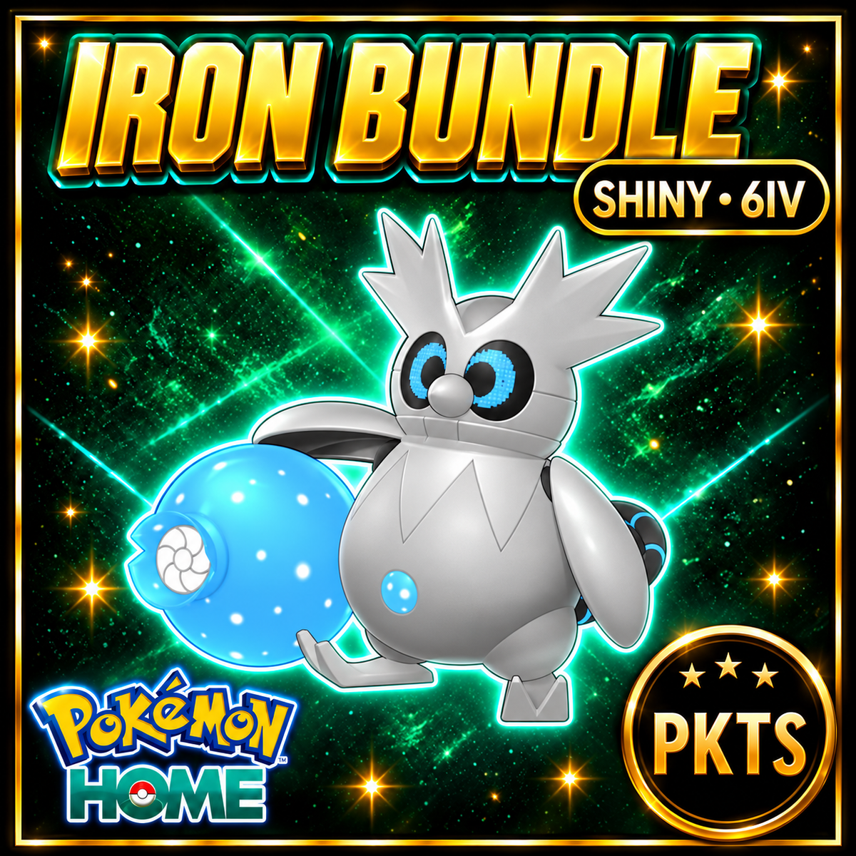 Shiny Iron Bundle Pokémon HOME 6IV Competitive Battle Ready - Image 1