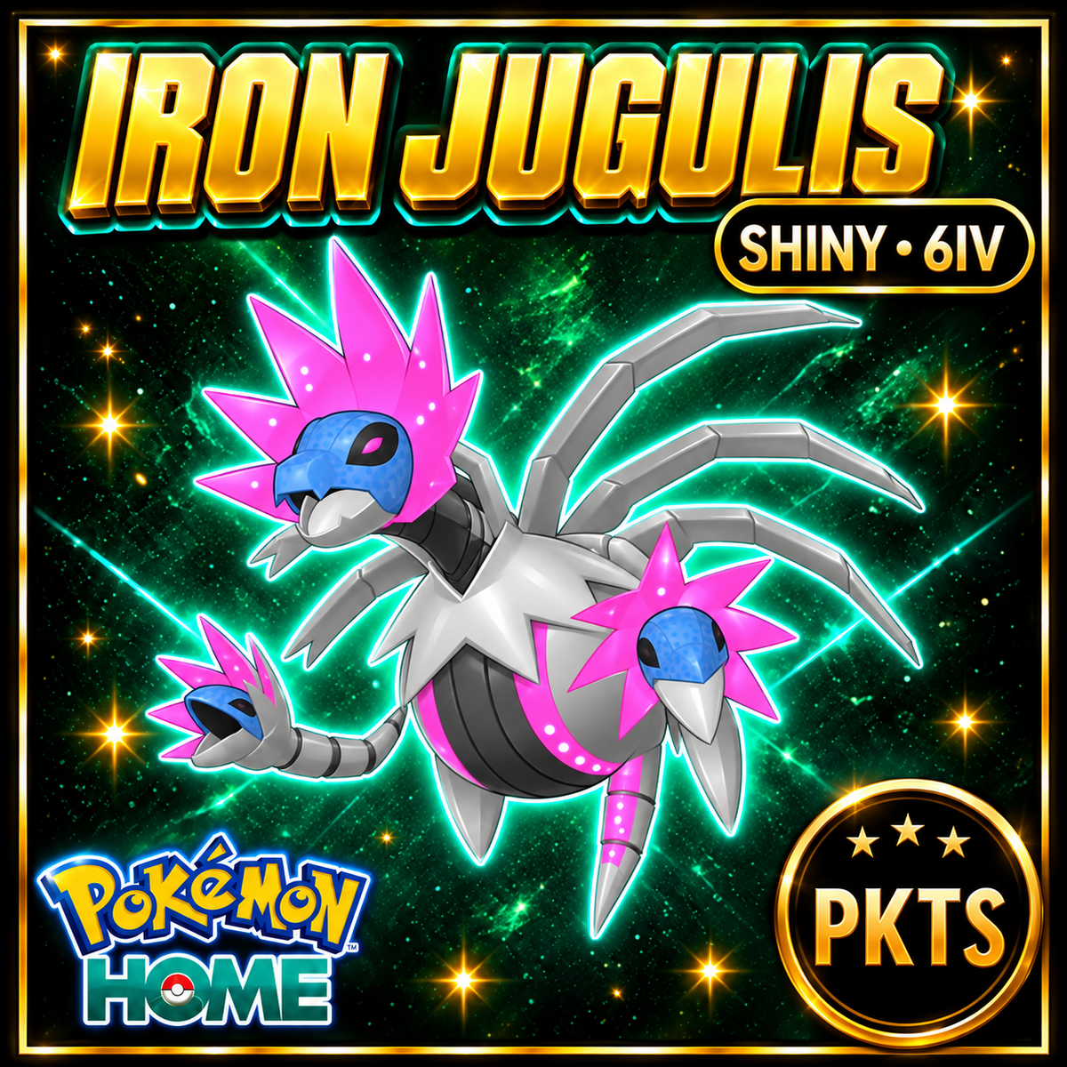 Shiny Iron Jugulis Pokémon HOME 6IV Competitive Battle Ready - Image 1