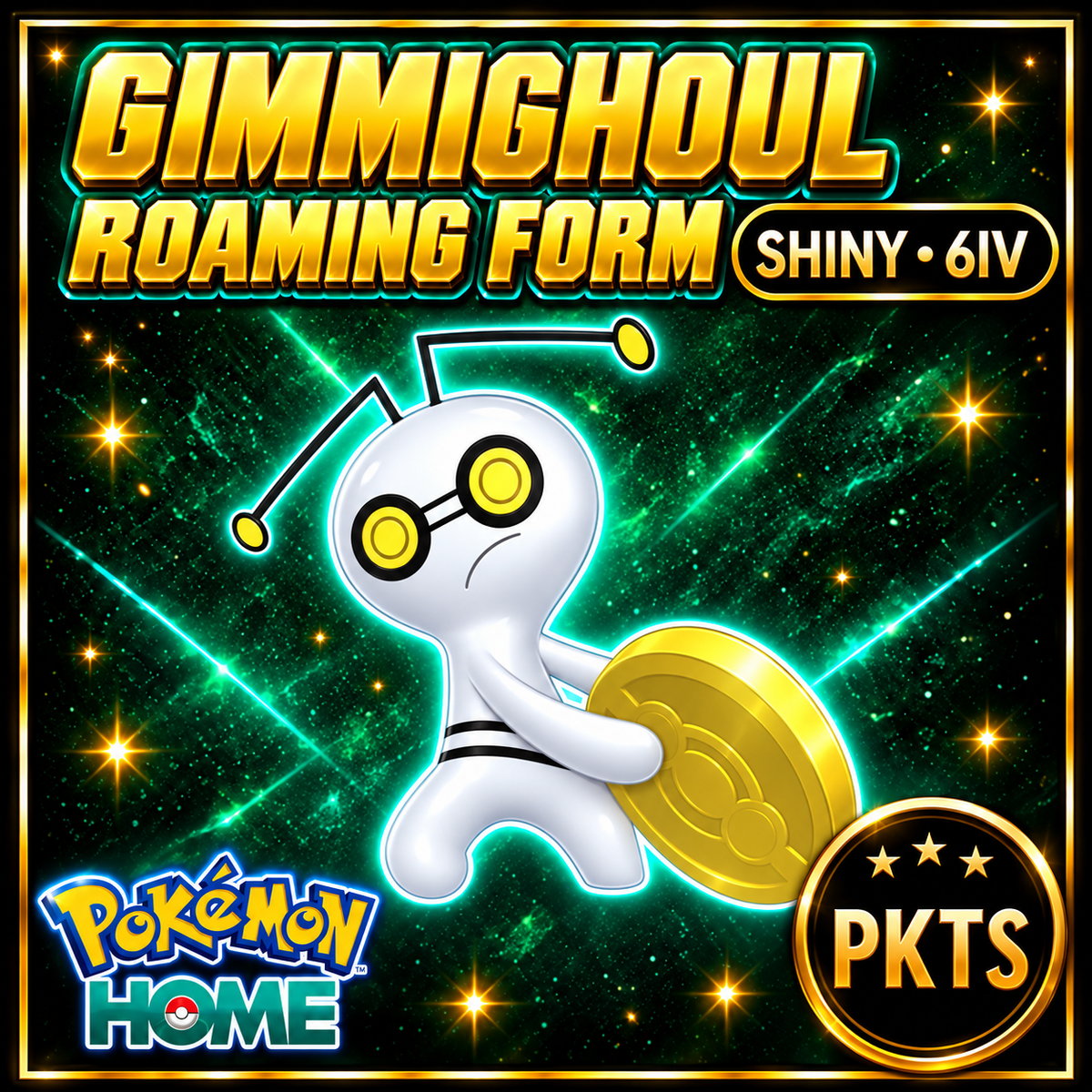 Shiny Gimmighoul Roaming Form Pokémon HOME 6IV Competitive Battle Ready - Image 1