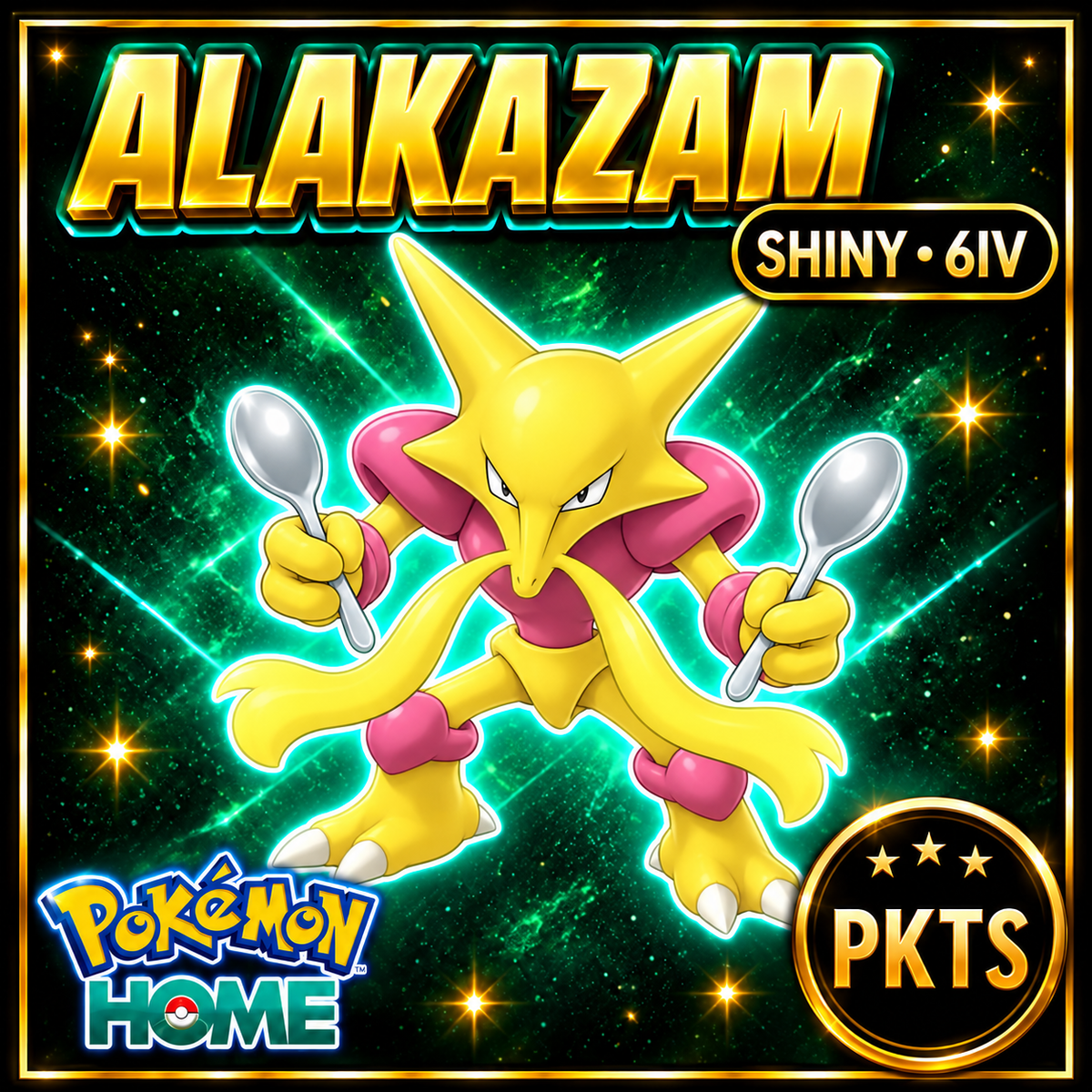 Shiny Alakazam Pokémon HOME 6IV Competitive Battle Ready - Image 1