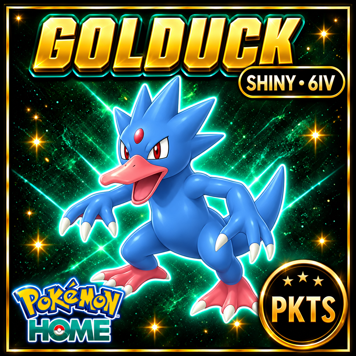 Shiny Golduck Pokémon HOME 6IV Competitive Battle Ready - Image 1