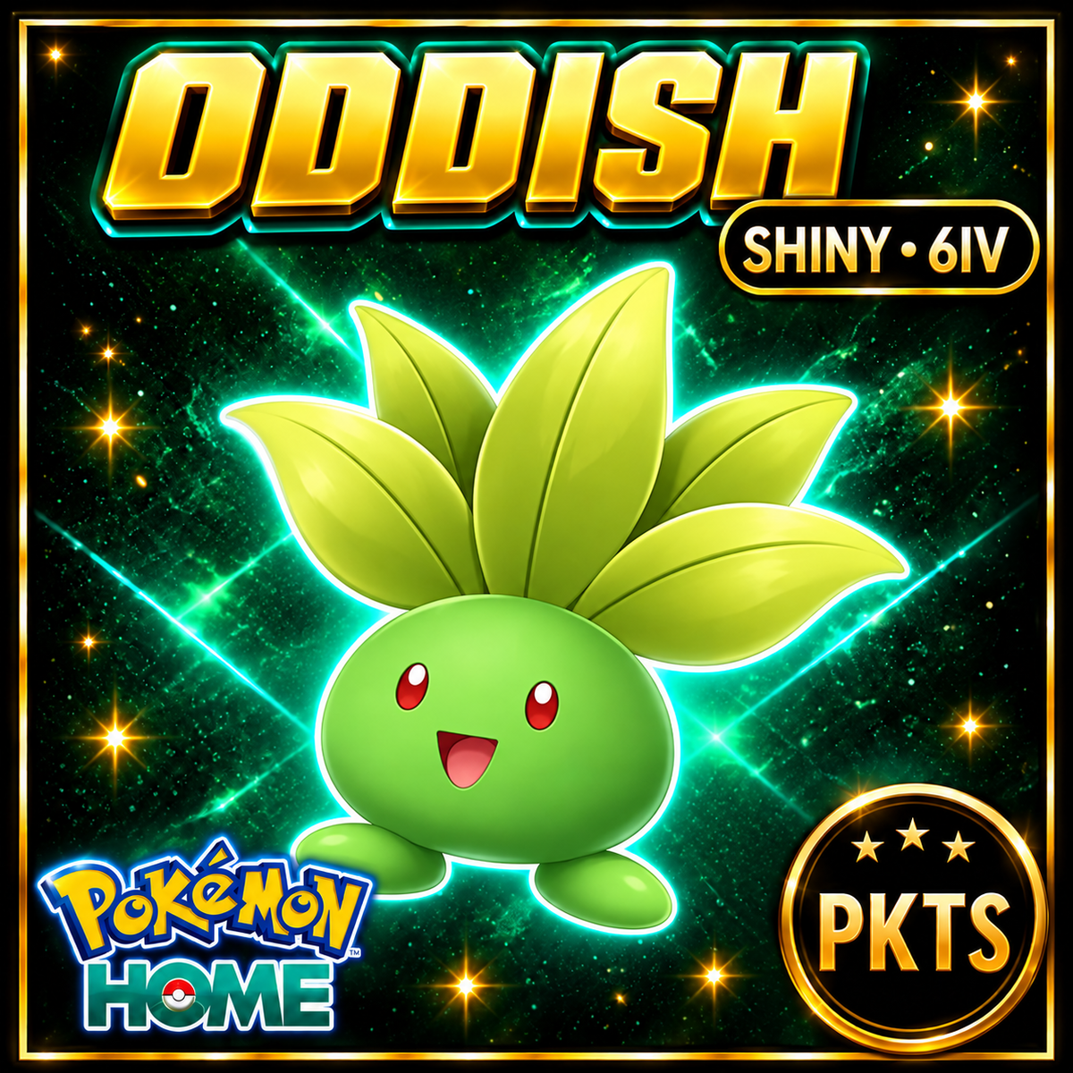 Shiny Oddish Pokémon HOME 6IV Competitive Battle Ready - Image 1