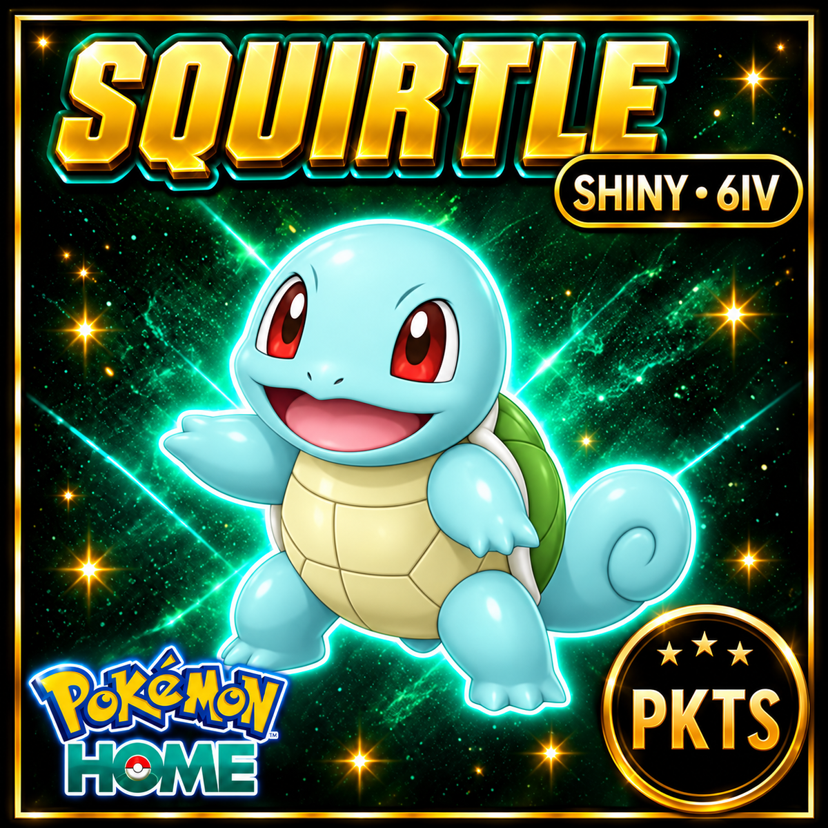Shiny Squirtle Pokémon HOME 6IV Competitive Battle Ready - Image 1