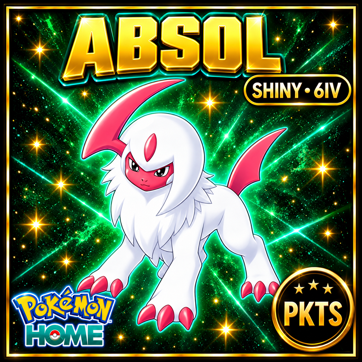 Shiny Absol Pokémon Sword Shield 6IV PKTS Image 1