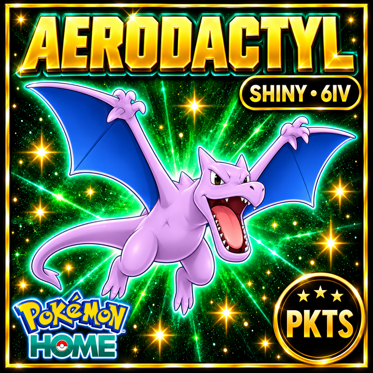 Shiny Aerodactyl Pokémon Sword Shield 6IV PKTS Image 1