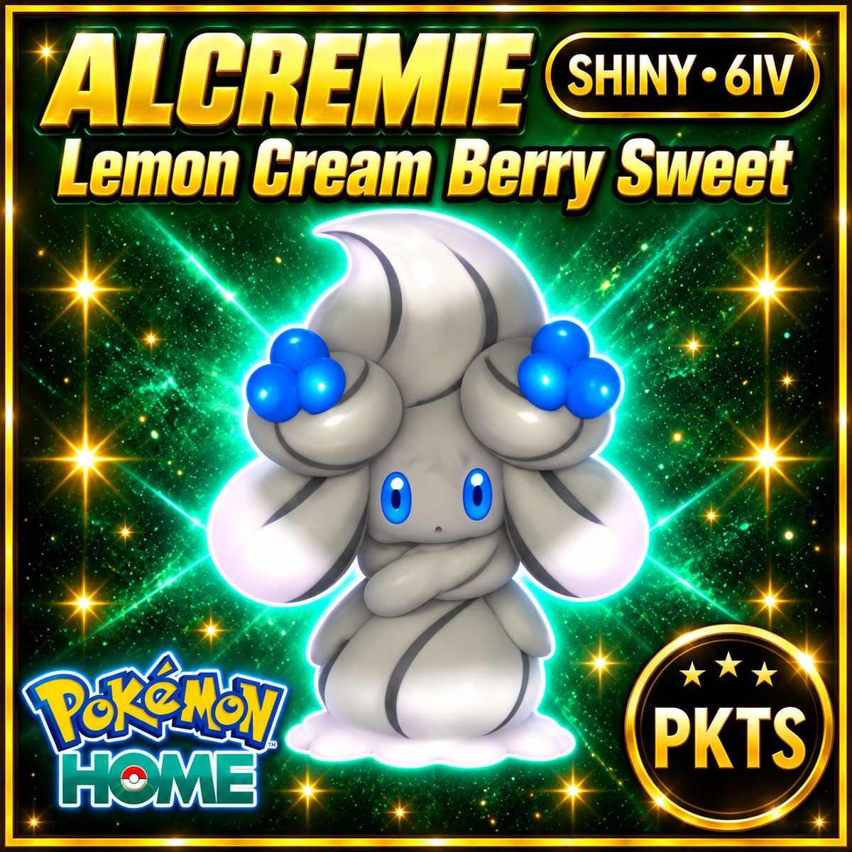 Shiny Alcremie Lemon Cream Berry Sweet Pokémon HOME 6IV Competitive Battle Ready - Image 1