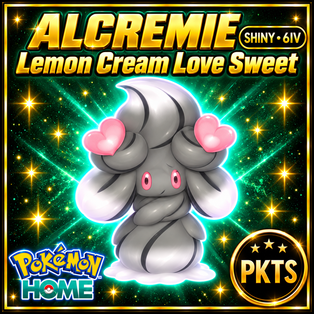 Shiny Alcremie Lemon Cream Love Sweet Pokémon HOME 6IV Competitive Battle Ready - Image 1