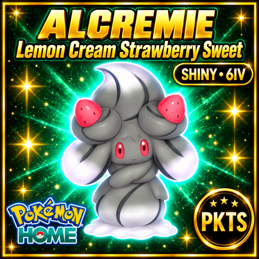 Shiny Alcremie Lemon Cream Strawberry Sweet Pokémon HOME 6IV Competitive Battle Ready - Image 1