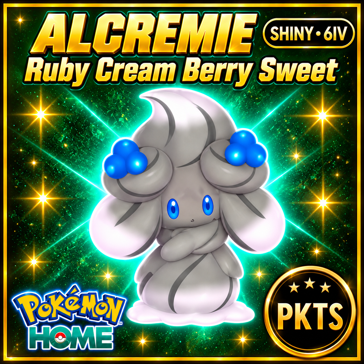 Shiny Alcremie Ruby Cream Berry Sweet Pokémon HOME 6IV Competitive Battle Ready - Image 1