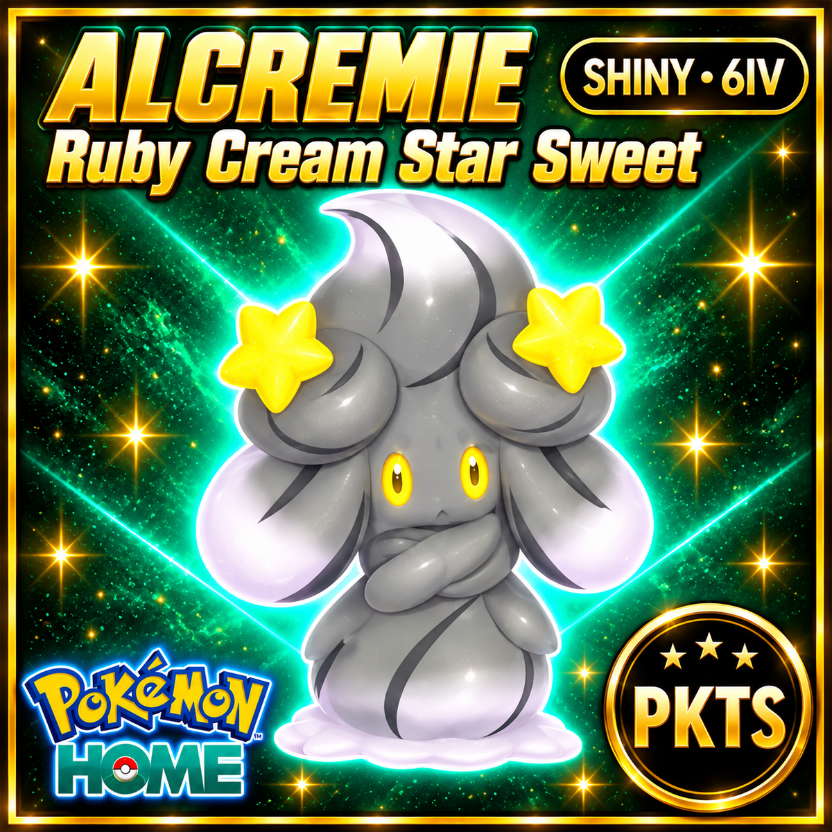 Shiny Alcremie Ruby Cream Star Sweet Pokémon HOME 6IV Competitive Battle Ready - Image 1