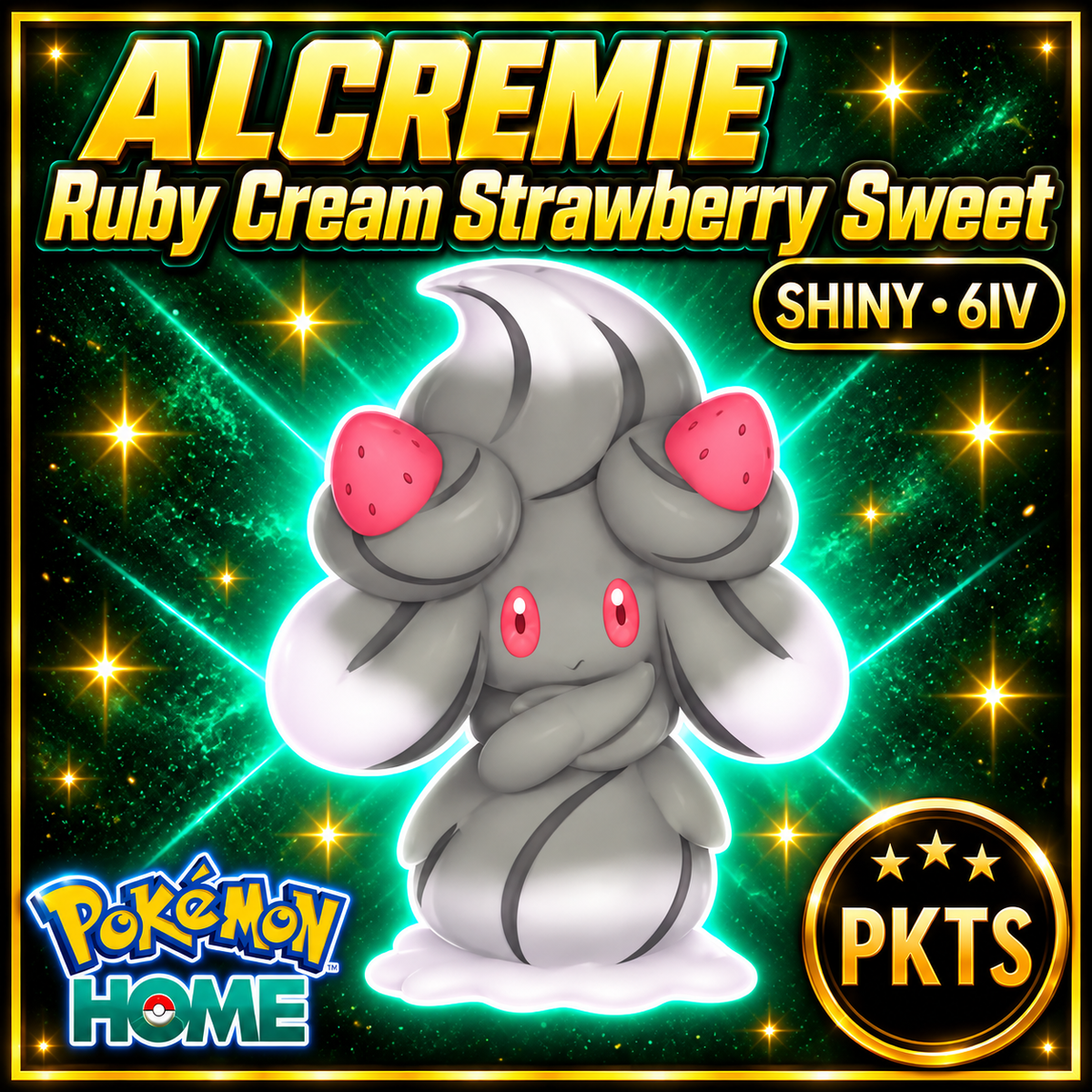 Shiny Alcremie Ruby Cream Strawberry Sweet Pokémon HOME 6IV Competitive Battle Ready - Image 1