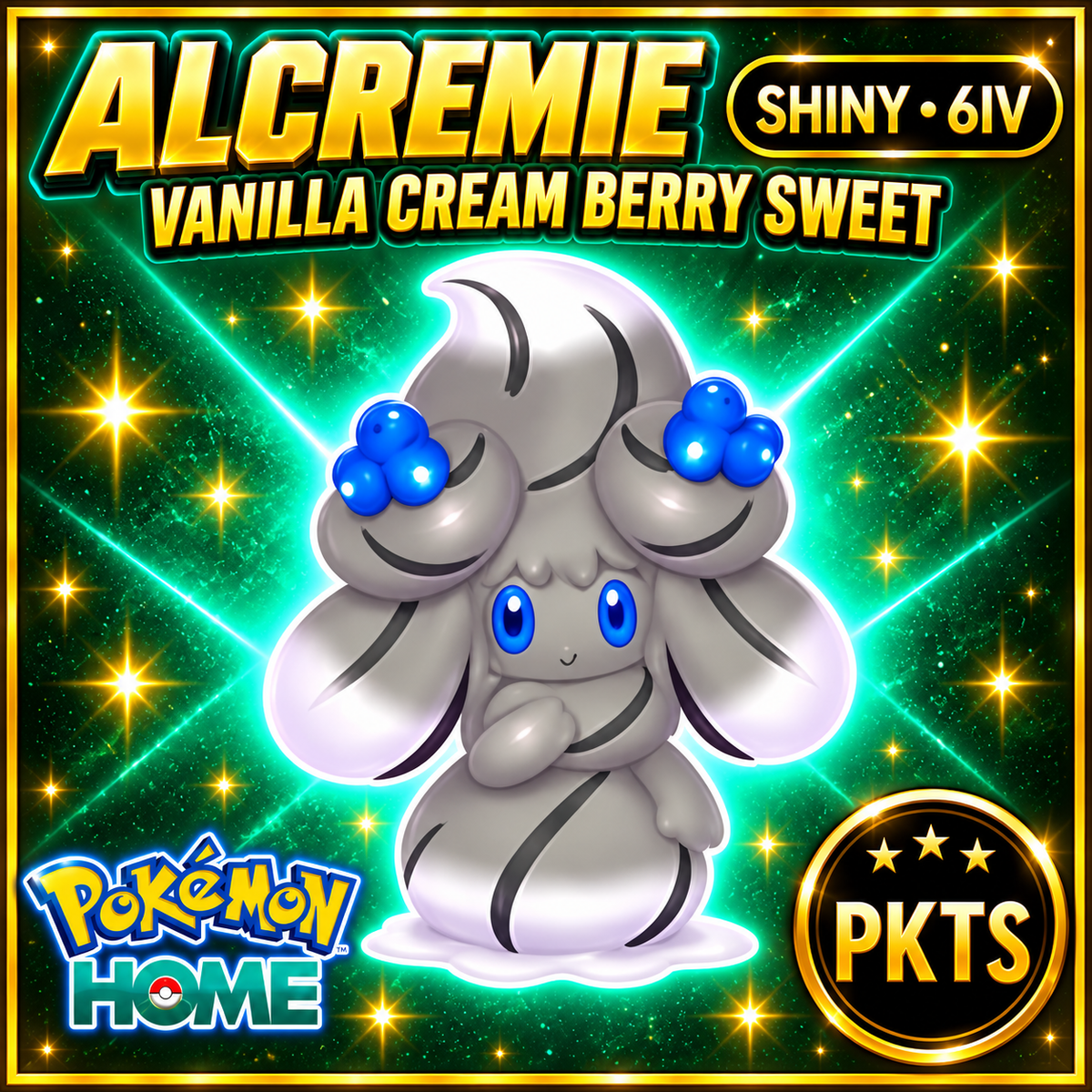 Shiny Alcremie Vanilla Cream Berry Sweet Pokémon HOME 6IV Competitive Battle Ready - Image 1