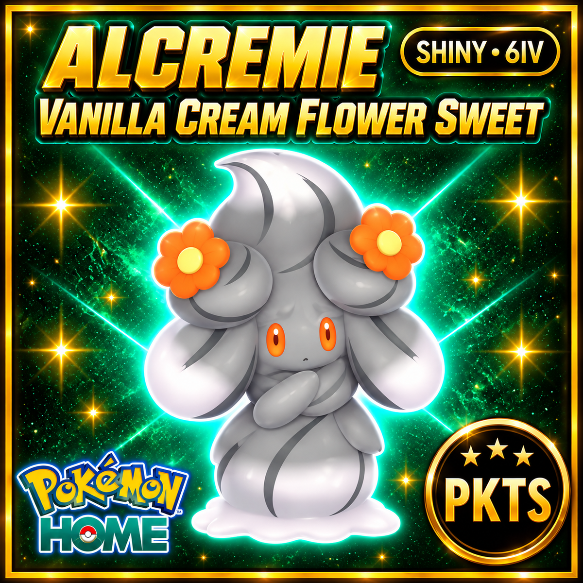 Shiny Alcremie Vanilla Cream Flower Sweet Pokémon HOME 6IV Competitive Battle Ready - Image 1