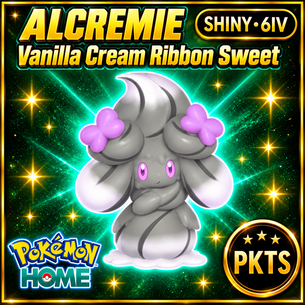 Shiny Alcremie Vanilla Cream Ribbon Sweet Pokémon HOME 6IV Competitive Battle Ready - Image 1
