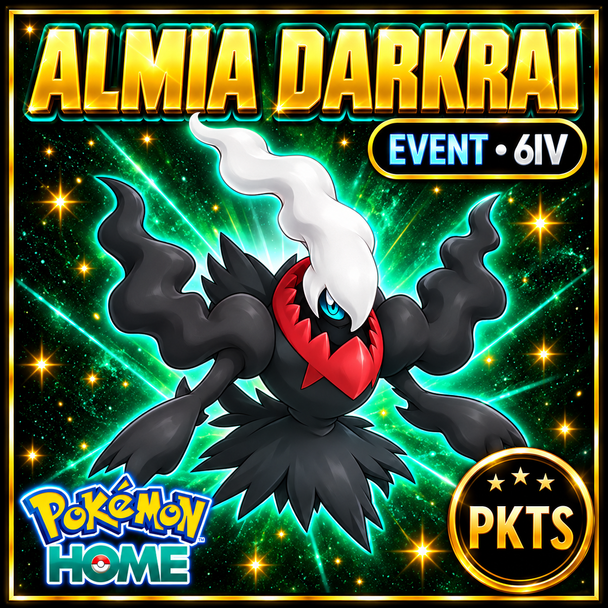 ENG Almia Darkrai Lv50 Event 6IV Timid Dark Void + Shadow Ball Legal Mythical Pokémon HOME SV Ready Ultra Rare - Image 1