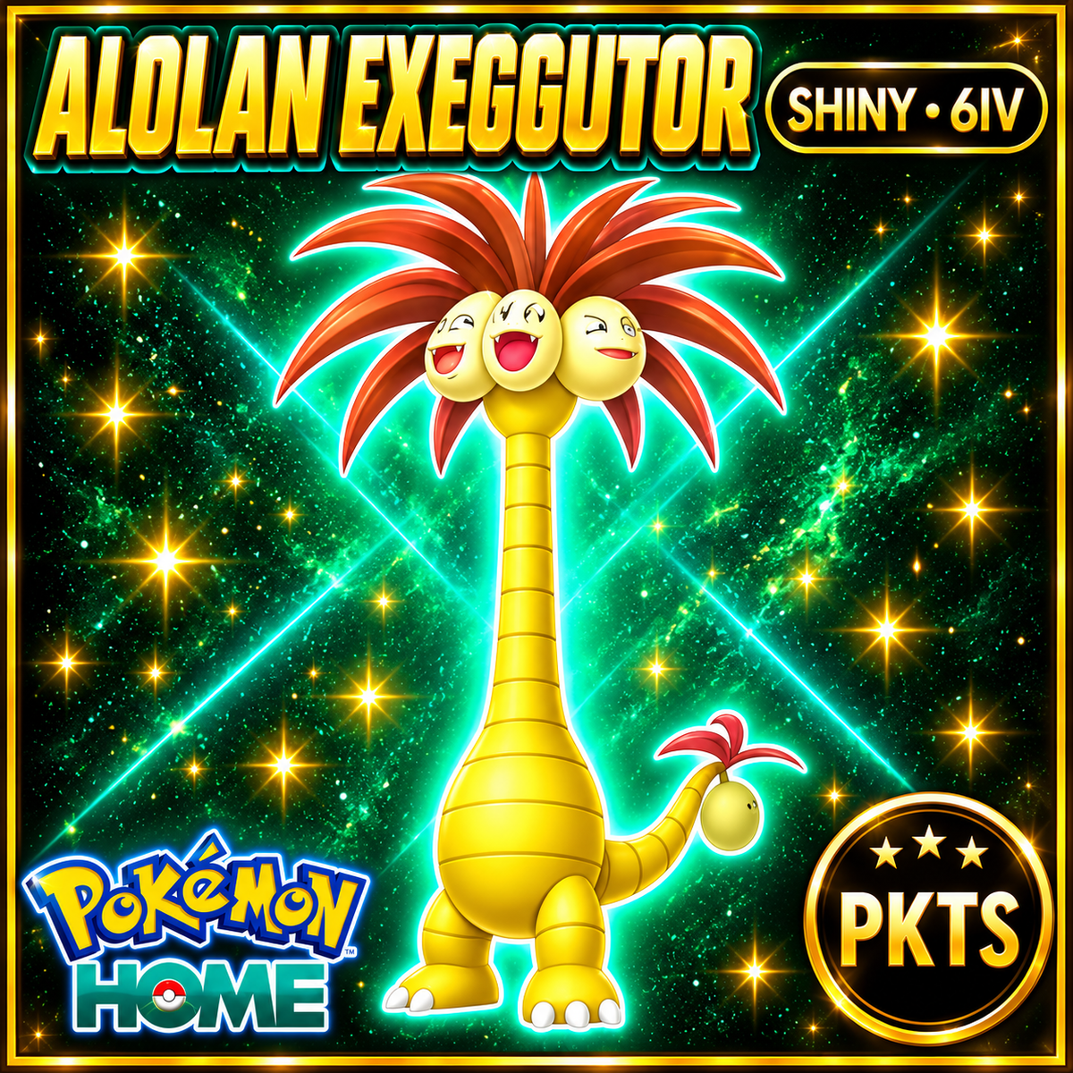 Shiny Alolan Exeggutor Pokémon HOME 6IV Competitive Battle Ready - Image 1