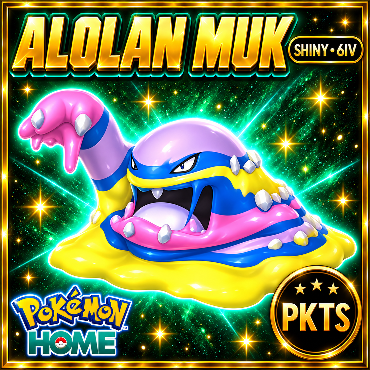 Shiny Alolan Muk Pokémon HOME 6IV Competitive Battle Ready - Image 1