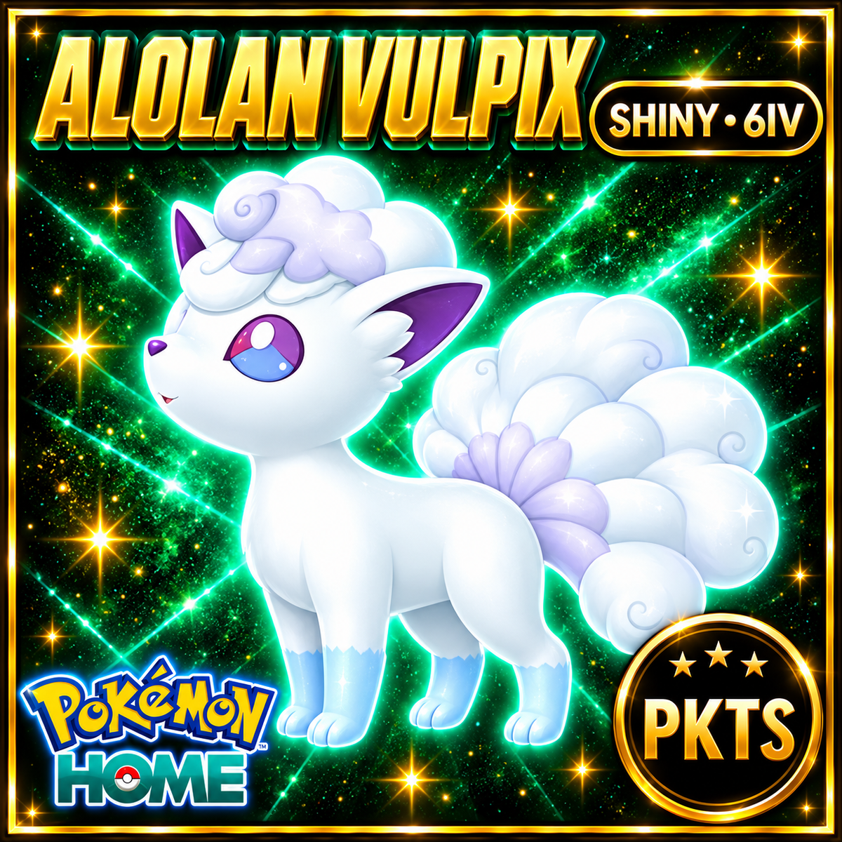 Shiny Alolan Vulpix Pokémon HOME 6IV Competitive Battle Ready - Image 1