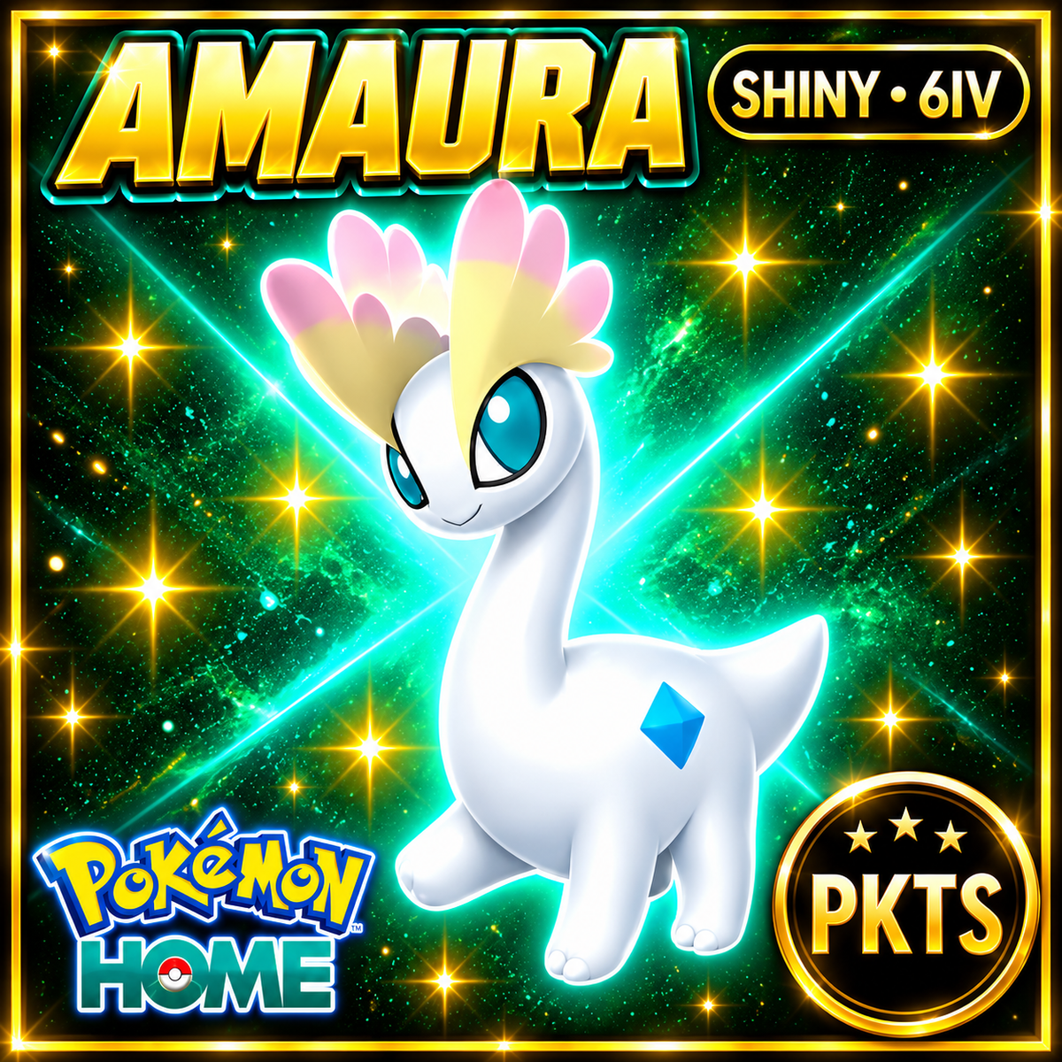 Shiny Amaura Pokémon HOME 6IV Competitive Battle Ready - Image 1