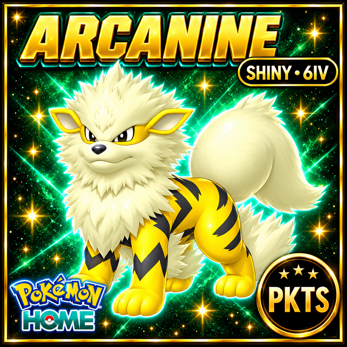 Shiny Arcanine Pokémon HOME 6IV Competitive Battle Ready - Image 1