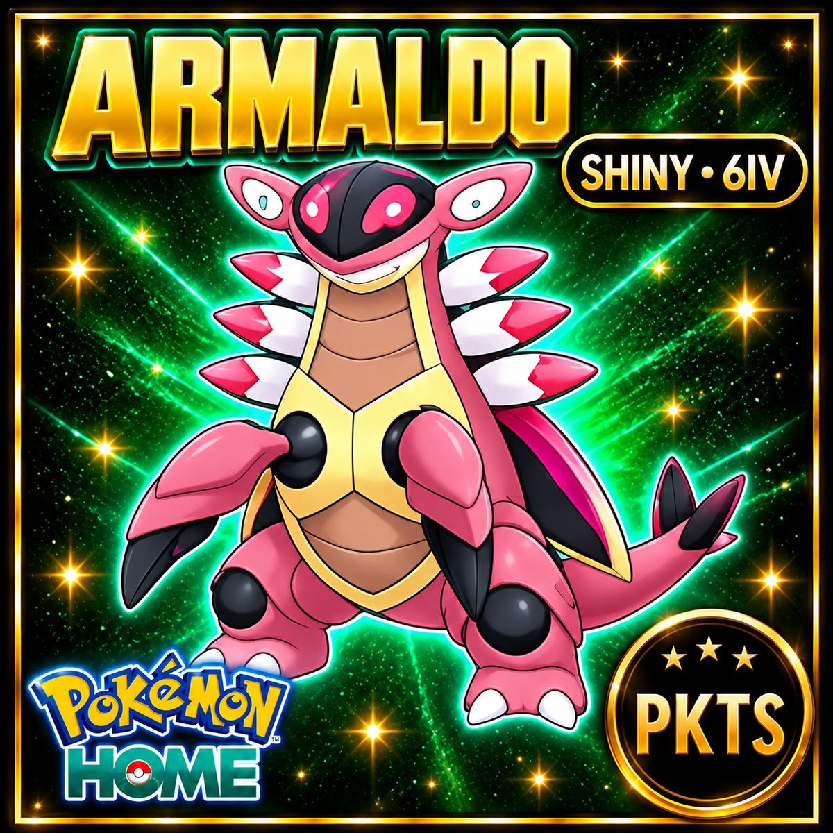 Shiny ARMALDO Pokémon HOME 6IV Competitive Battle Ready - Image 1