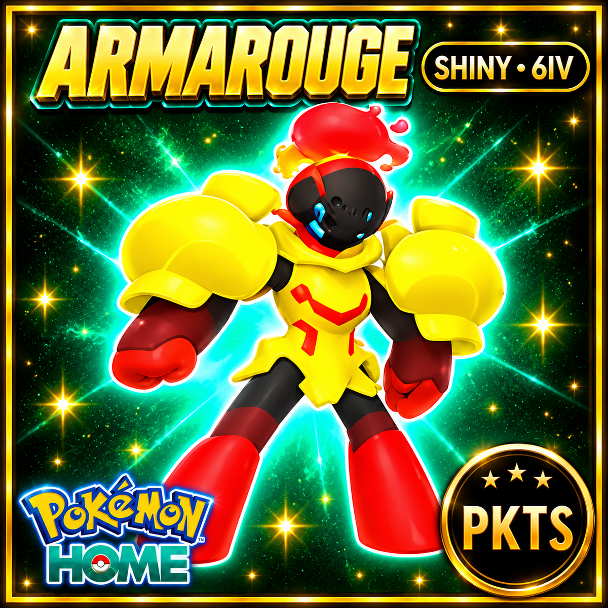 Shiny Armarouge Pokémon HOME 6IV Competitive Battle Ready - Image 1