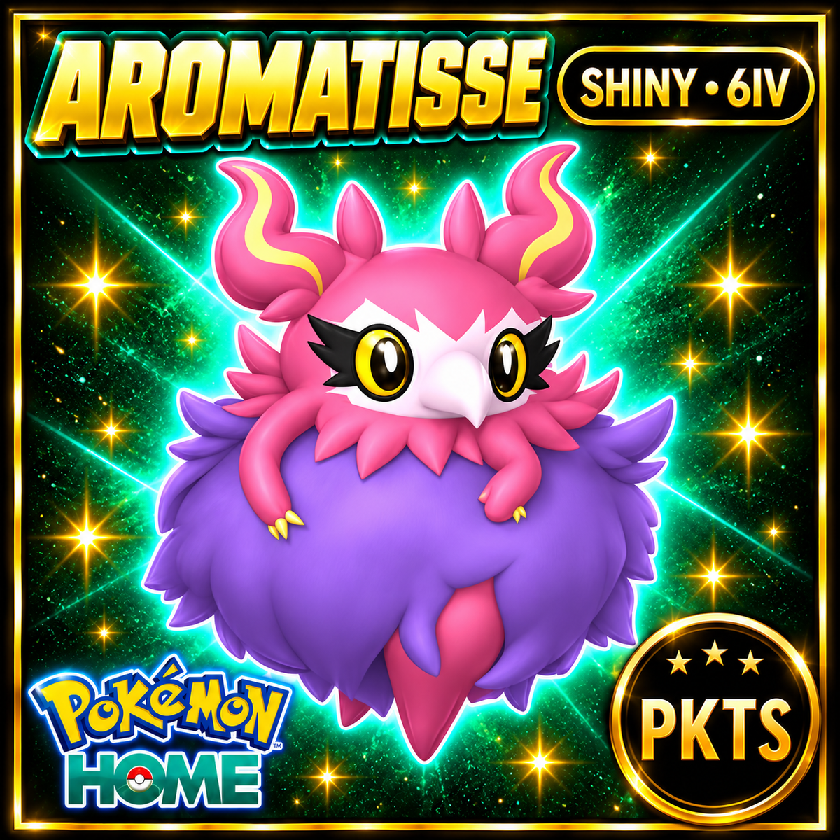 Shiny Aromatisse Pokémon HOME 6IV Competitive Battle Ready - Image 1