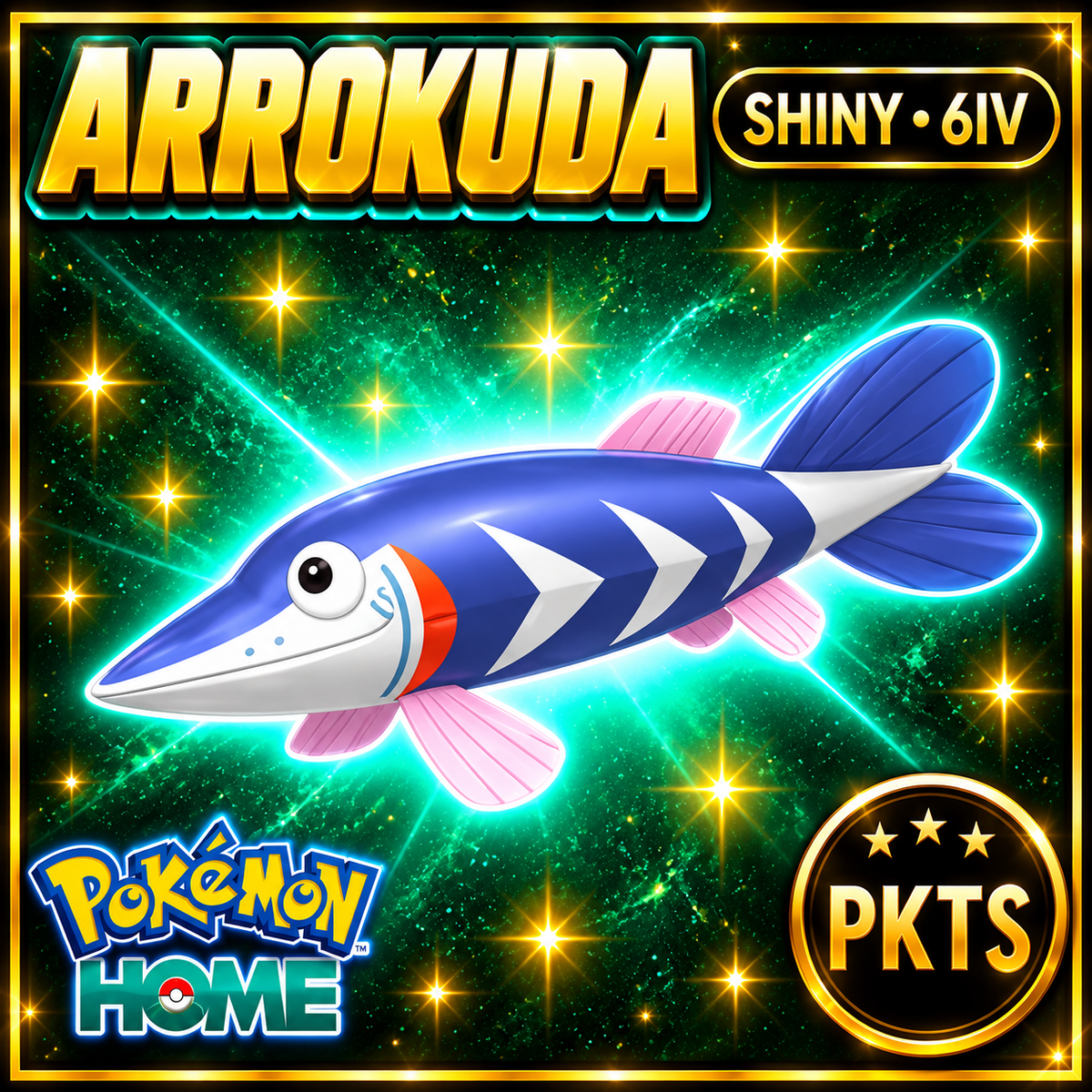Shiny Arrokuda Pokémon HOME 6IV Competitive Battle Ready - Image 1
