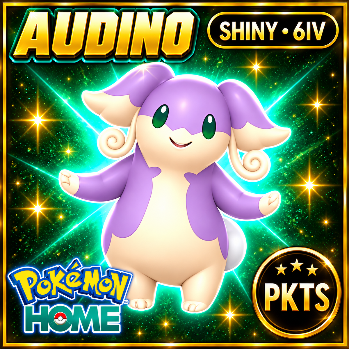 Shiny Audino Pokémon HOME 6IV Competitive Battle Ready - Image 1