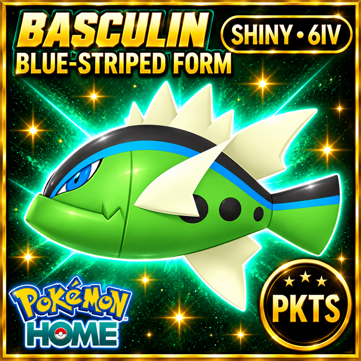 Shiny Basculin Blue-Striped Form Pokémon HOME 6IV Competitive Battle Ready - Image 1