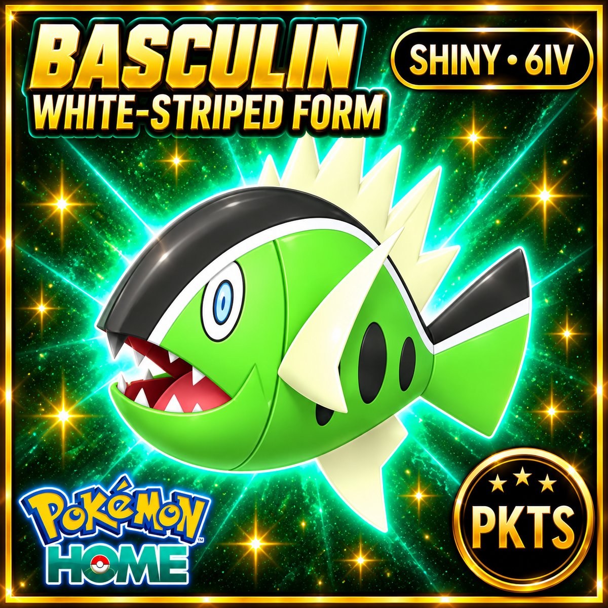 Shiny Basculin White-Striped Form Pokémon HOME 6IV Competitive Battle Ready - Image 1