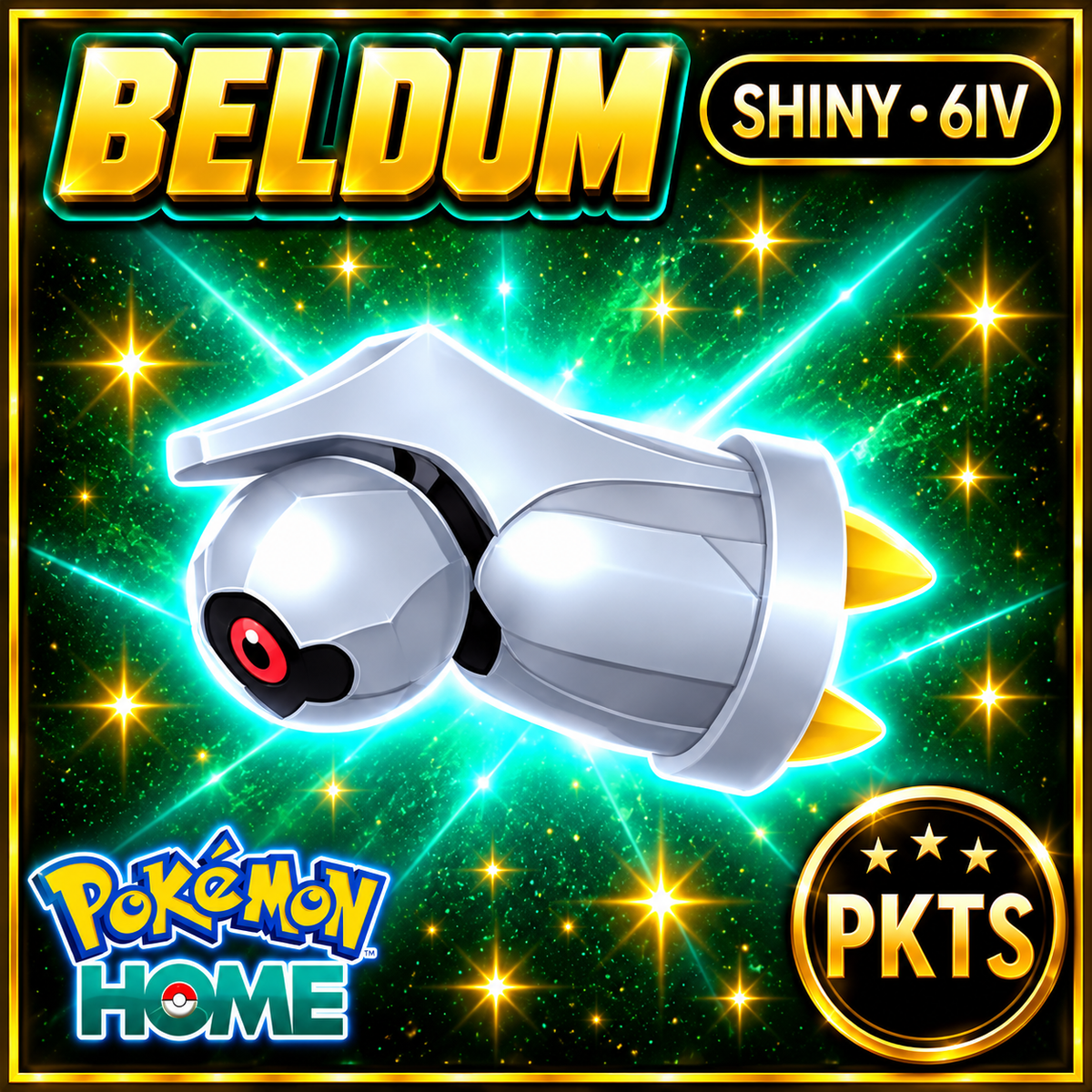 Shiny Beldum Pokémon HOME 6IV Competitive Battle Ready - Image 1