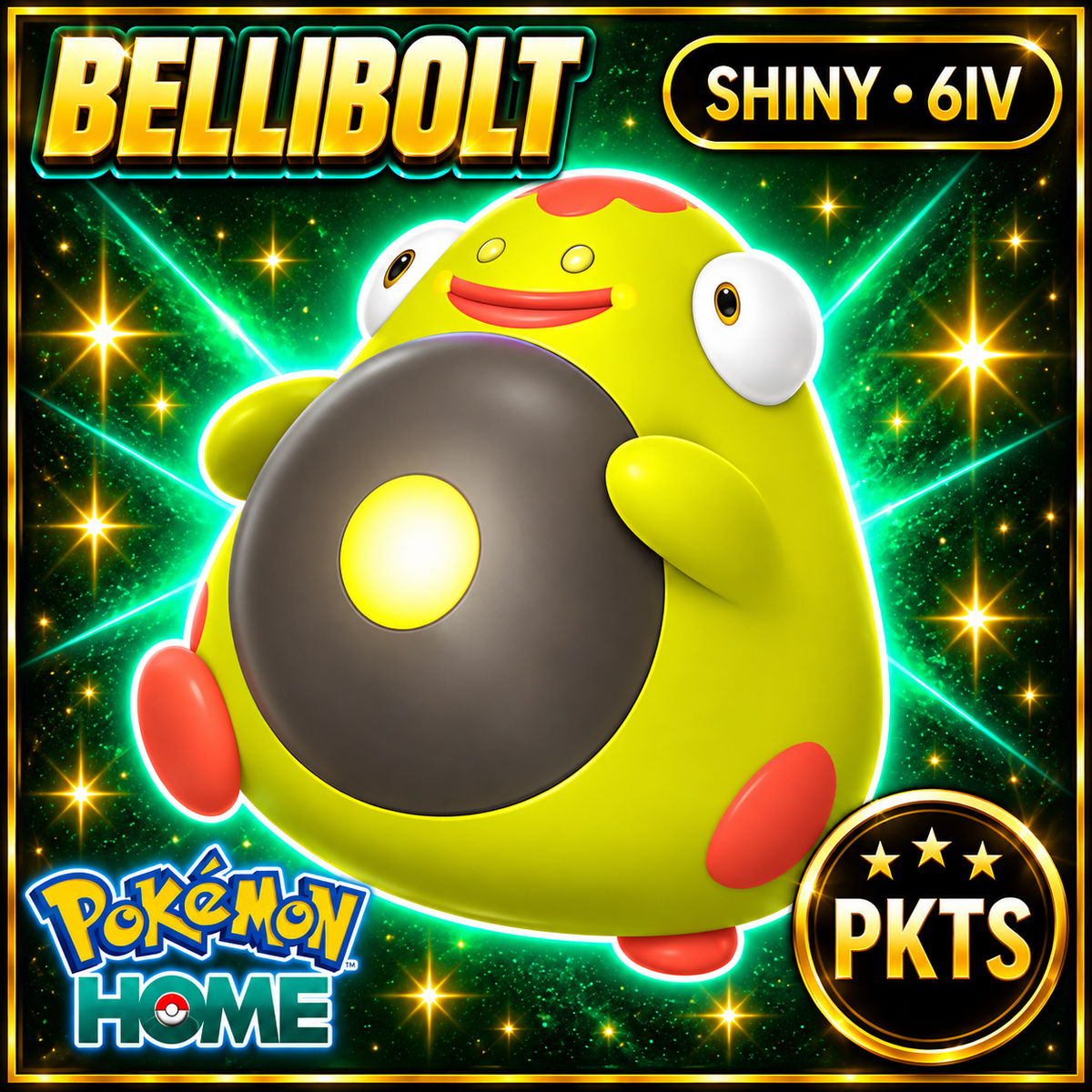 Shiny Bellibolt Pokémon HOME 6IV Competitive Battle Ready - Image 1