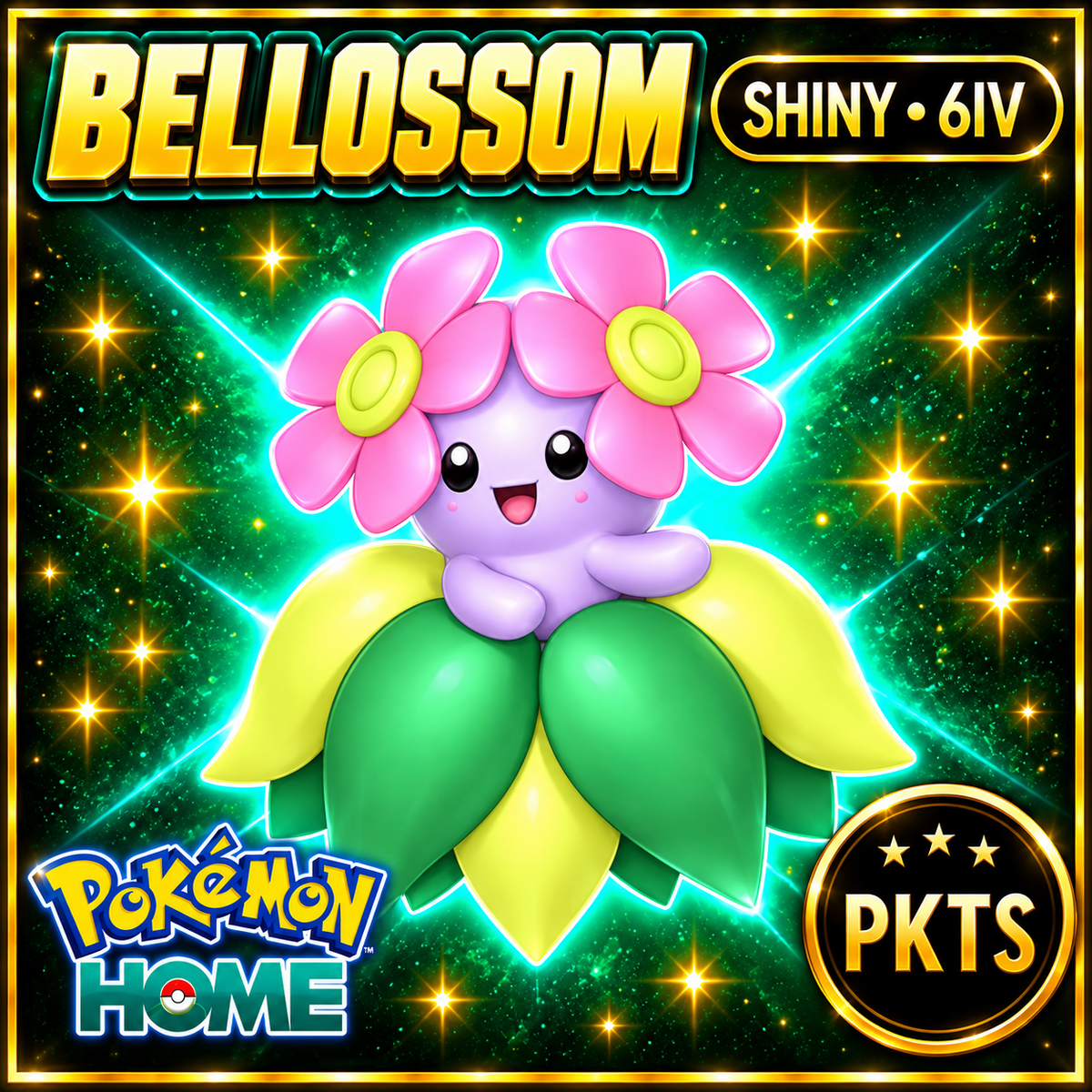 Shiny Bellossom Pokémon HOME 6IV Competitive Battle Ready - Image 1
