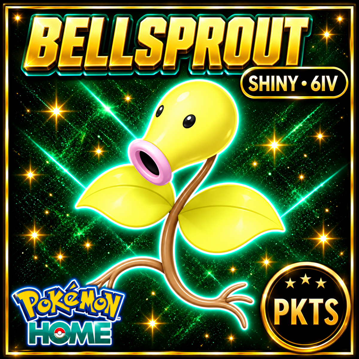 Shiny Bellsprout Pokémon HOME 6IV Competitive Battle Ready - Image 1