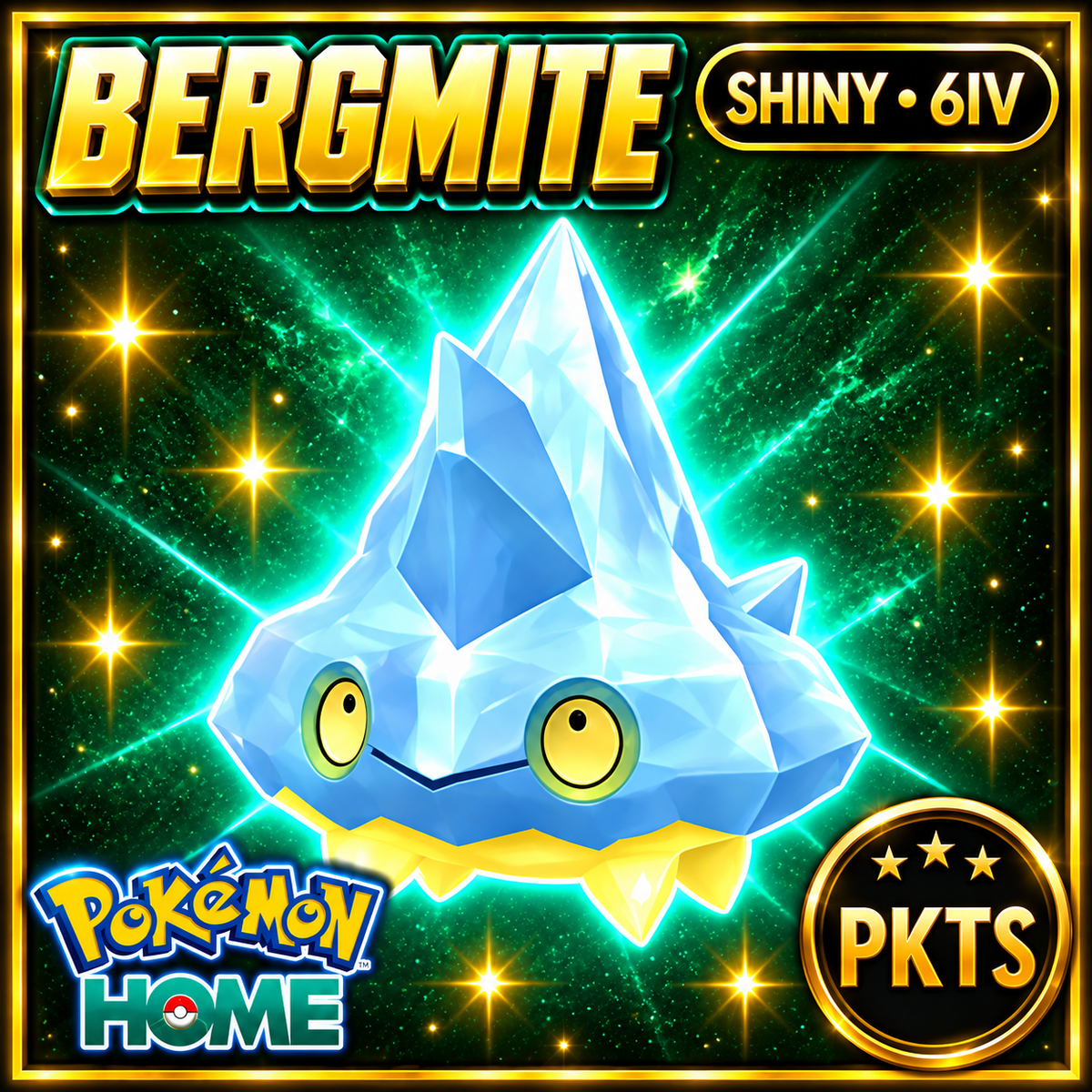 Shiny Bergmite Pokémon HOME 6IV Competitive Battle Ready - Image 1