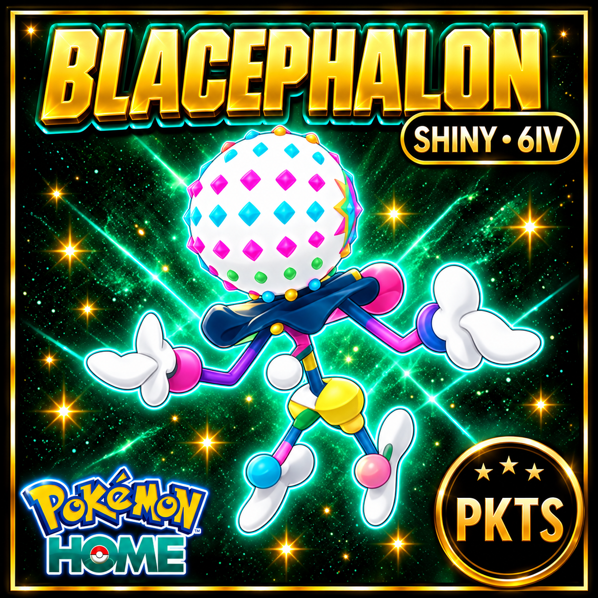 Shiny BLACEPHALON Pokémon HOME 6IV Competitive Battle Ready - Image 1