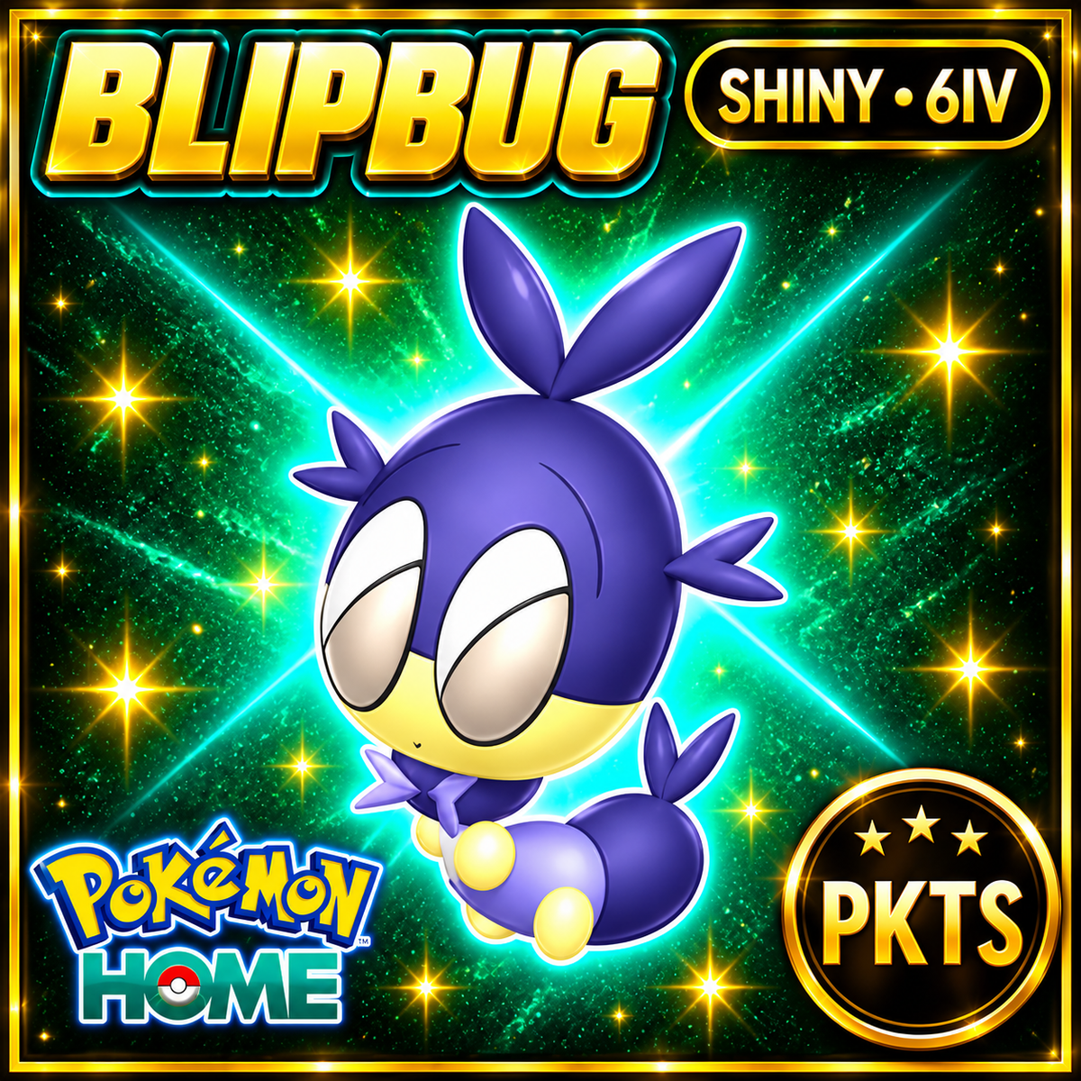 Shiny Blipbug Pokémon HOME 6IV Competitive Battle Ready - Image 1